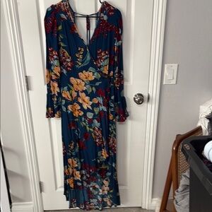 Floral Blue Maxi Dress